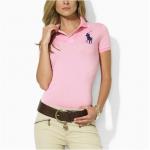 polo ralph lauren tee shirt de femmes pony chemises three pink